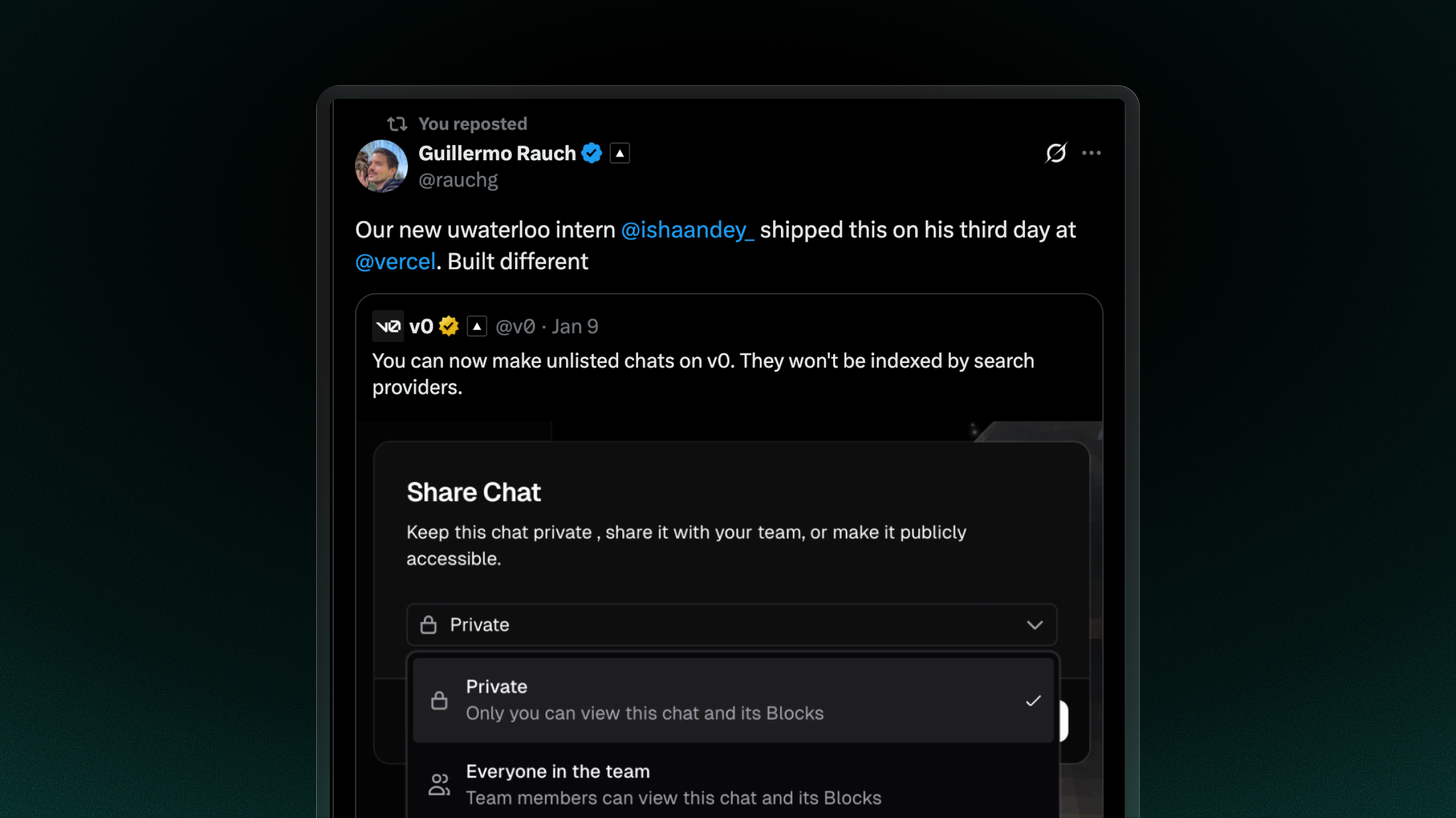 Guillermo Rauch tweet
